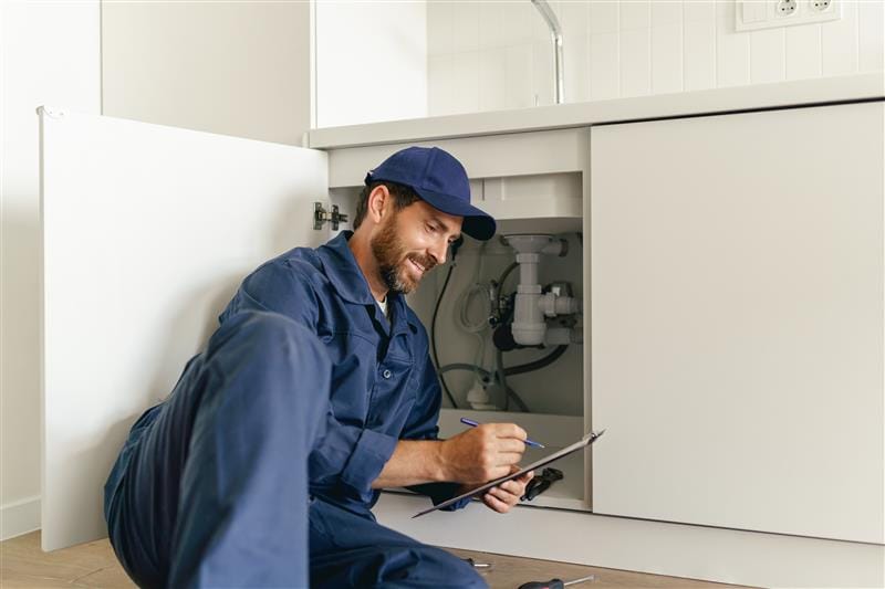 Residential plumber providing service in a Manteca home